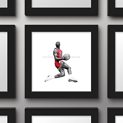 Trends International Gallery Pops Michael Jordan - Iconic Jordan Wall Art Wall Poster, 12" x 12", Black Frame Version