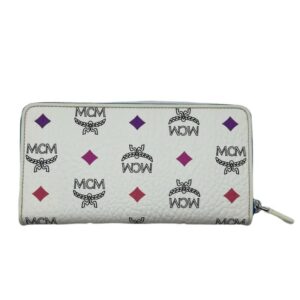 mcm women’s spectrum diamond white visetos long zip around wallet mylaasv01wa001