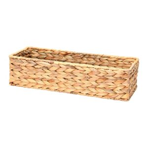 household essentials, natural water hyacinth rectangular storage basket