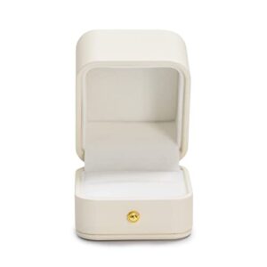 oirlv elegant white ring box leather engagement ring box jewelry gift box for wedding proposal velvet interior ring case