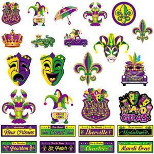44 pcs mardi gras party decorations masquerade mask cutouts mardi gras mask sign directional door signs new orleans street signs for prom carnival masks celebration parade costume party favor