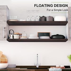 Marsmiles Natural Wood Floating Shelves,Rustic Brown