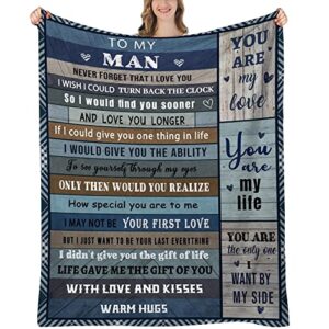 mqtmjbn gifts for boyfriend husband blanket anniversary birthday gifts for him men, i love you gifts for husband, christmas valentines day present for man 50×60 inch…