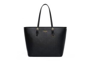 women’s shoulder bag, large capacity vertical zipper open tote bag, women’s handbag (black)