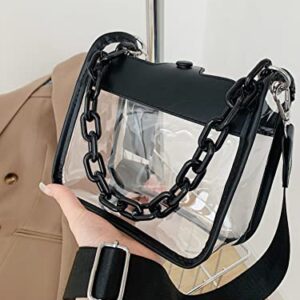 Clear Bag for Women Clear Crossbody Bag Clear Purse Stadium Approved Clear Shoulder Bag Satchel Hobo Bag Gift