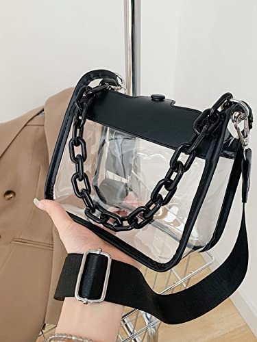 Clear Bag for Women Clear Crossbody Bag Clear Purse Stadium Approved Clear Shoulder Bag Satchel Hobo Bag Gift