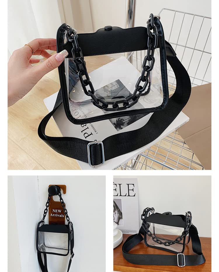 Clear Bag for Women Clear Crossbody Bag Clear Purse Stadium Approved Clear Shoulder Bag Satchel Hobo Bag Gift