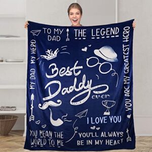 to my dad blanket best dad ever throw blanket birthday gift for dad papa blanket, blanket from son/daughter, super soft flannel throw blankets for dad