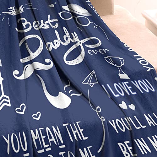 to My Dad Blanket Best Dad Ever Throw Blanket Birthday Gift for Dad Papa Blanket, Blanket from Son/Daughter, Super Soft Flannel Throw Blankets for Dad