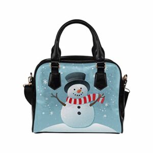 interestprint cute christmas snowman womens casual bag shoulder satchel bag handbag