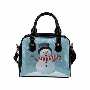 InterestPrint Cute Christmas Snowman Womens Casual Bag Shoulder Satchel Bag Handbag