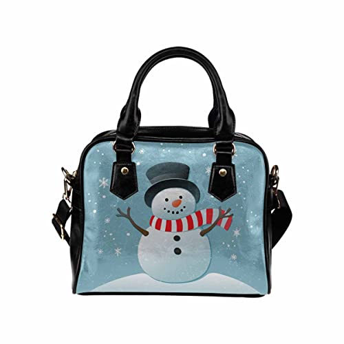 InterestPrint Cute Christmas Snowman Womens Casual Bag Shoulder Satchel Bag Handbag