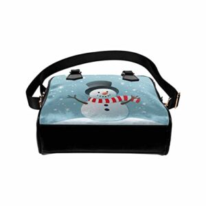 InterestPrint Cute Christmas Snowman Womens Casual Bag Shoulder Satchel Bag Handbag