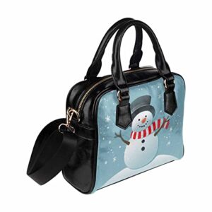 InterestPrint Cute Christmas Snowman Womens Casual Bag Shoulder Satchel Bag Handbag