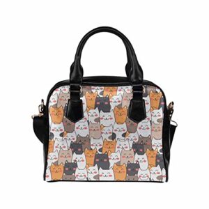 interestprint cute cats pastel color womens casual bag shoulder satchel bag handbag