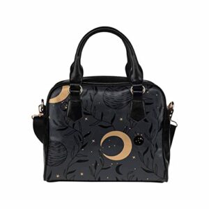 InterestPrint Witchy Celestial Pattern Womens Casual Bag Shoulder Satchel Bag Handbag