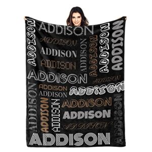 Seamaid Personalized Blanket with Name Custom Baby Blanket for Boy Girl Customized Name Blankets for Adults Custom Name Gifts for Christmas Thanksgiving Birthday Valentines Day (60''x80'')