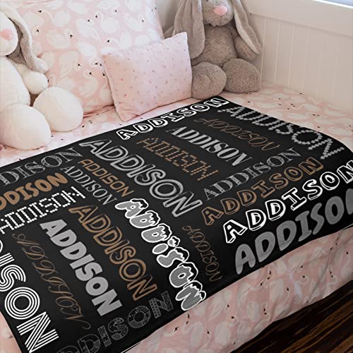 Seamaid Personalized Blanket with Name Custom Baby Blanket for Boy Girl Customized Name Blankets for Adults Custom Name Gifts for Christmas Thanksgiving Birthday Valentines Day (60''x80'')