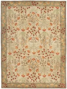restoration and renovation handmade floral adeline beige/blue tulips traditional crafted wool area rug for living room bedroom and kitchen (10x8 ft, multi)