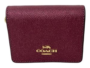 coach boxed mini wallet on chain in black cherry