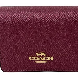 COACH Boxed Mini Wallet on Chain in Black Cherry