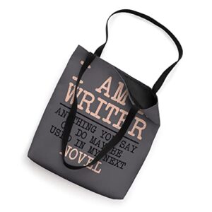 Cool Writer Art For Men Women Novel Author Writing Novelist Tote Bag