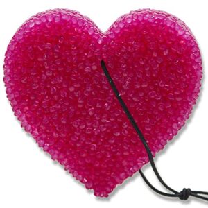 leather and lace scent, lone star candles and more’s premium magenta heart freshie, authentic aroma of genuine leather mixed with creamy vanilla, car freshener usa made in texas