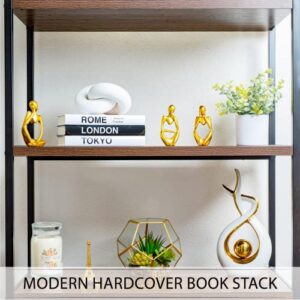 3 Piece Decorative Books for Home Decor, Modern Hardcover Book Stack, Decor Books for Coffee Table, Faux Books for Bookshelf, Perfect Home Gift, Travel Inspired E-Book (Rome/Tokyo/London)