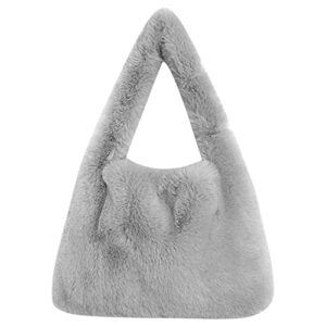 women’s handbag fleece shoulder bag hobo tote bag faux fur retro casual warm clutch cute mini purse