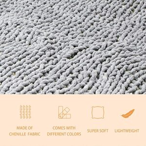 Chunky Knit Blanket, Hand Woven Chenille Blanket, Soft - Comfortable Chunky Knit Blanket Throw, Cable Knit Throw Blanket for Sofa, Bed, Chair, Machine Washable Big Blanket, (40*80inches)