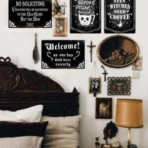 Funny Dark Humor No Soliciting Sign Gothic Room Decor For Home, Bedroom, Kitchen, House 8 x 12 Inch (940)