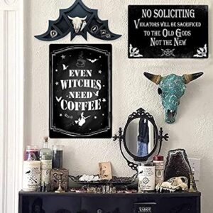 Funny Dark Humor No Soliciting Sign Gothic Room Decor For Home, Bedroom, Kitchen, House 8 x 12 Inch (940)