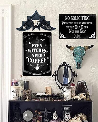 Funny Dark Humor No Soliciting Sign Gothic Room Decor For Home, Bedroom, Kitchen, House 8 x 12 Inch (940)