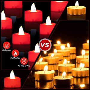 Candles and Rose Kit, 24pcs Tea Lights Candles and 3000pcs Artificial Rose Petals, Valentine Candles, Ideal for Valentine's Day, Romantic Propose, Anniversary, Wedding Decoration.Best Ideal for Gift