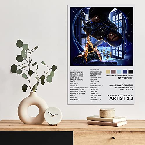 KGARB A Boogie Wit Da Hoodie Poster Artist 2.0 Album Cover Posters Canvas Wall Art for Bedroom Office Room Decor Gift 12" x 18" Unframed