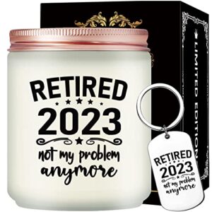 maybeone retirement gifts for women men – scented candle gift for retirement women coworker – retired 2023 not my problem anymore – best retirement gifts for mom, wife, coworkers, boss