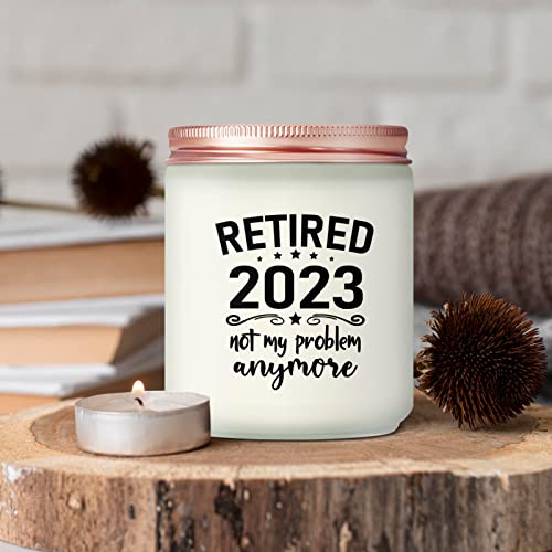 Maybeone Retirement Gifts for Women Men - Scented Candle Gift for Retirement Women Coworker - Retired 2023 Not My Problem Anymore - Best Retirement Gifts for Mom, Wife, Coworkers, Boss