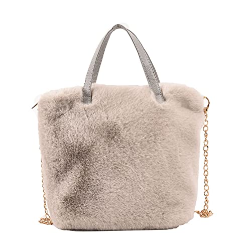 Women's Handbag Fleece Shoulder Bag Hobo Tote Bag Faux Fur Retro Casual Clutch Cute Chic Crossbody Purse