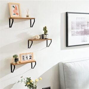 TFER Floating Wall Shelves for Bedroom/Bathroom, Set of 3, Hanging Shelf for Living Room/Kitchen/Laundry Room, Wall Mounted Shelves, Rustic Wood Shelves Great Value for Home