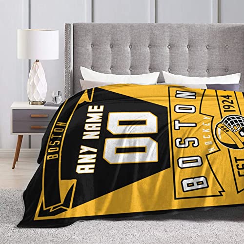 Custom Blanket for Bed Personalized Fans Gift Hockey City Summer Winter Fleece Throw Blankets Add Name and Number Personalized