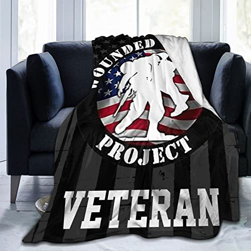 WANGLONG Us-Wounded-Warrior-Project Throw Blanket Fleece Blanket Bed Sofas Warm Throw Blanket All Season Warm 80"X60" Blanket