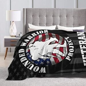 WANGLONG Us-Wounded-Warrior-Project Throw Blanket Fleece Blanket Bed Sofas Warm Throw Blanket All Season Warm 80"X60" Blanket