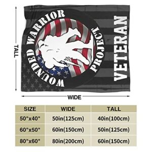 WANGLONG Us-Wounded-Warrior-Project Throw Blanket Fleece Blanket Bed Sofas Warm Throw Blanket All Season Warm 80"X60" Blanket