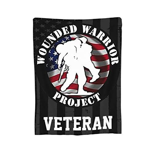 WANGLONG Us-Wounded-Warrior-Project Throw Blanket Fleece Blanket Bed Sofas Warm Throw Blanket All Season Warm 80"X60" Blanket