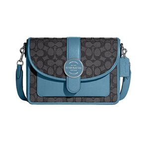 COACH Women's Lonnie Crossbody Bag (Signature Jacquard - Black Smoke/Pacific Blue)