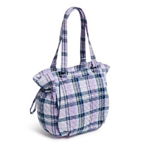 Vera Bradley Women's Cotton Glenna Satchel Purse, Amethyst Plaid - Recycled Cotton, One Size