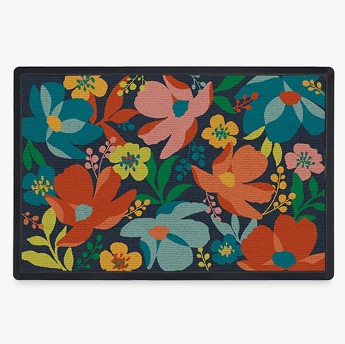 RUGGABLE Welcome Doormat - Perfect Indoor Outdoor Machine Washable Doormat for Front Door Porch or Entryway to Greet Guests - Multicolor Blossom