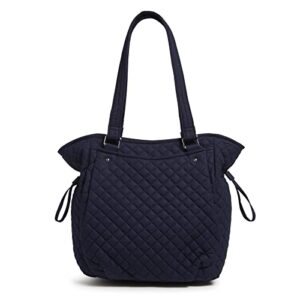 vera bradley women’s cotton glenna satchel purse, classic navy – recycled cotton, one size