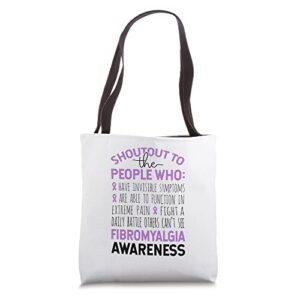 shoutout to the people, fibromyalgia awareness tote bag