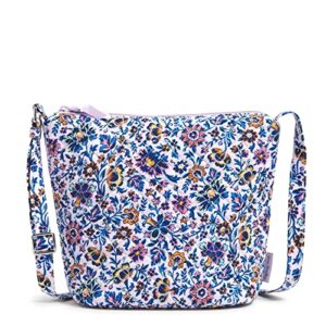 vera bradley women’s cotton bucket crossbody purse, cloud vine multi – recycled cotton, one size